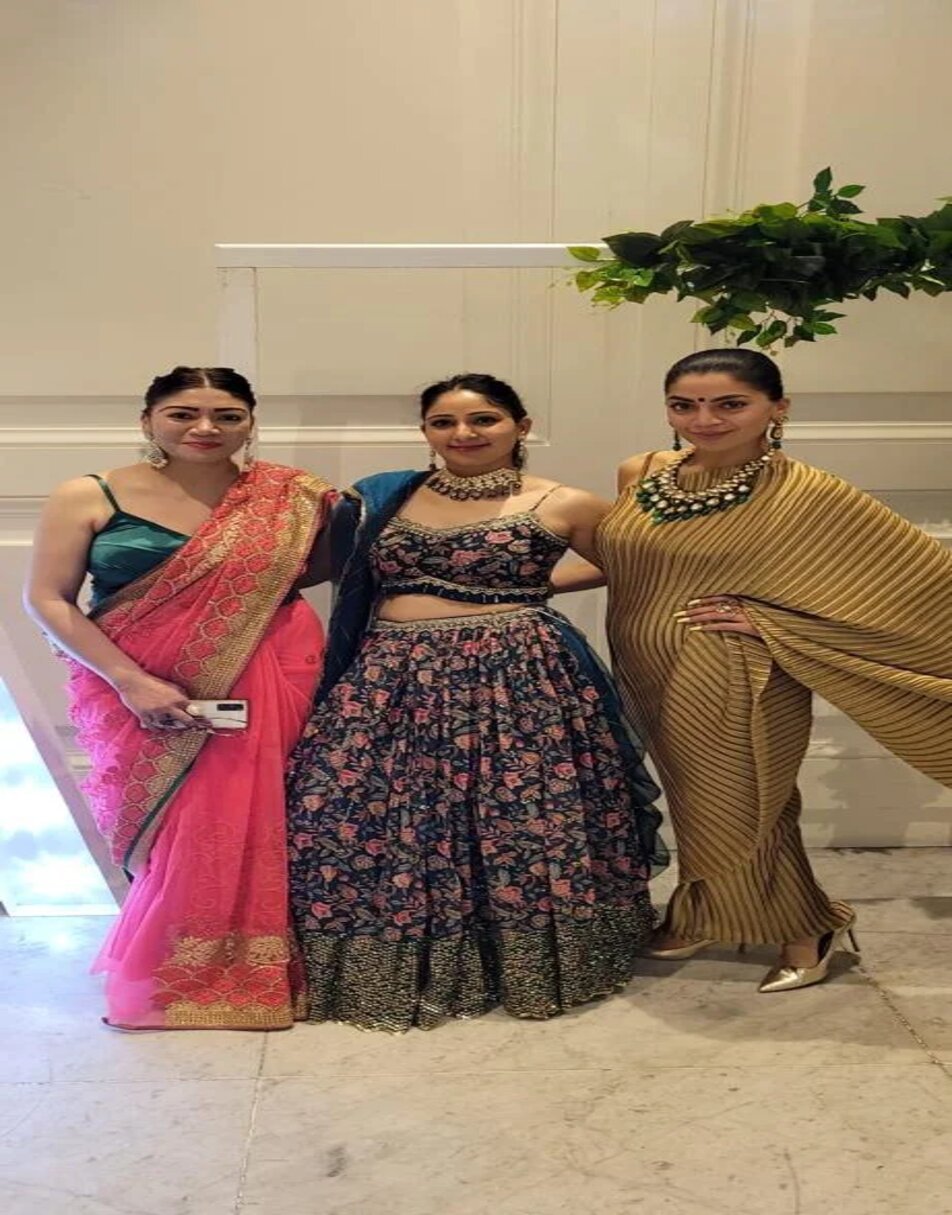 Golden Pleated Saree