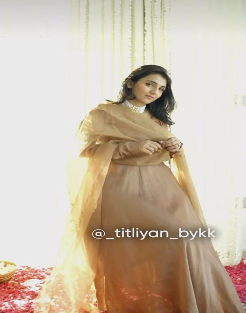 Brown uppada silk suit