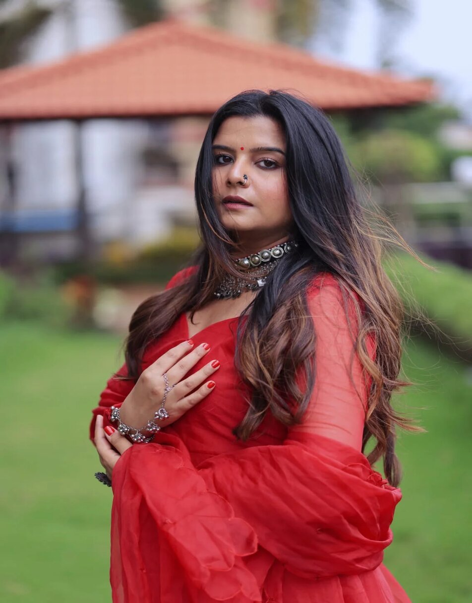 Blood Red Anarkali Suit