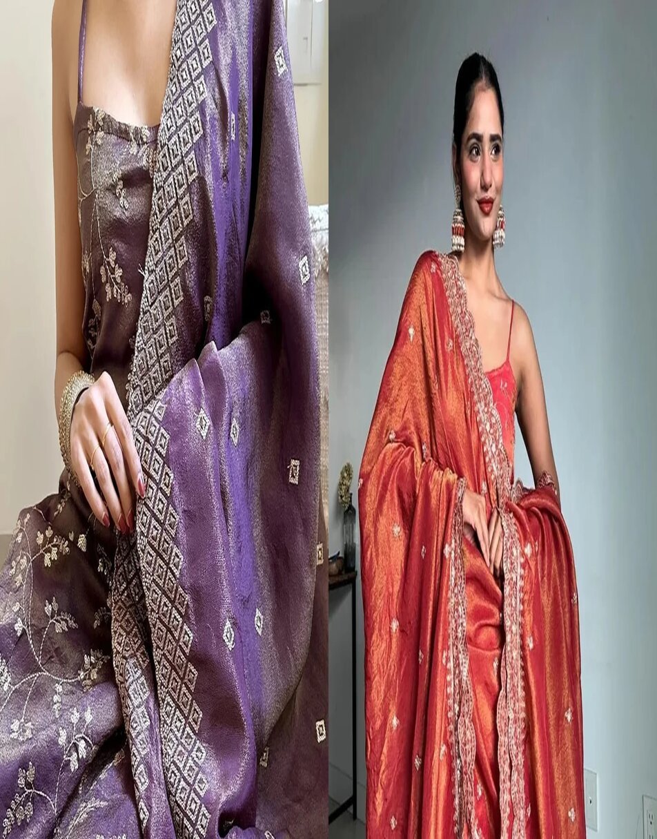 Purple tissue sharara+Orange sharara