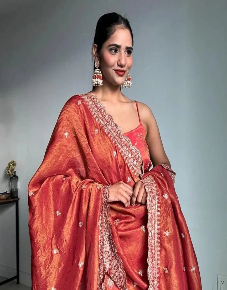 Rust orange sharara set