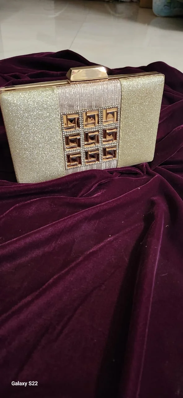 Stone studded box clutch