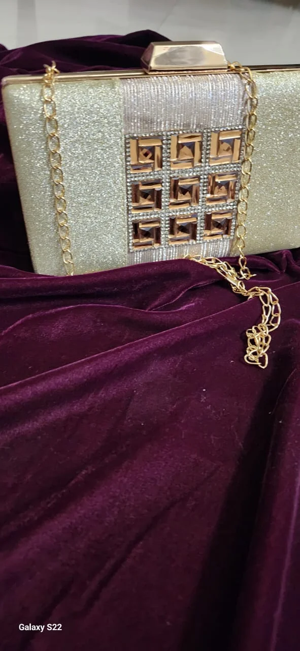 Stone studded box clutch