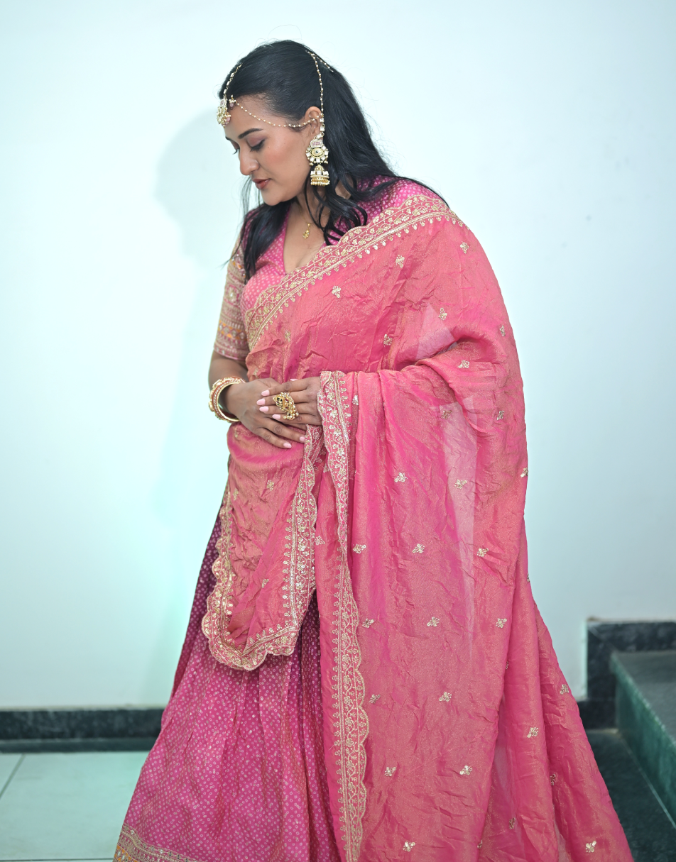 Bandhani lehenga choli