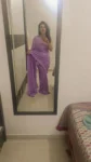 Purple Georgette Sequin Saree 1