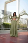Mehendi coloured luckwoni lehenga price 1
