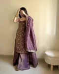 Purple tissue sharara set 4