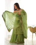 Green Tissue Sharara Set 3