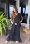 Black Ruffle Saree With Embroidered Blouse 2