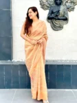 Golden tissue saree 4