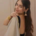 Grey tissue saree with velvet blouse 2