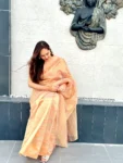 Golden tissue saree 2