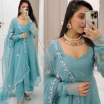 Blue Organza Suit