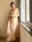 Cream uppada silk suit with gota duppatta 1