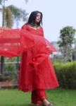 Blood Red Anarkali Suit 4