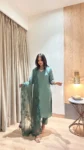 Bottle Green Uppada Silk suit 5