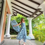 Cotton Blue Anarkali Suit 2