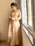 Cream uppada silk suit with gota duppatta 3