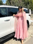 Pink uppada silk suit 2