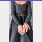 Black slit suit with embroidered dupatta 2