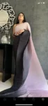 Sand Beige And Black Pleated Saree 2
