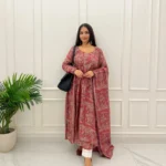 Chanderi Printed Anarkali Suit Price 2