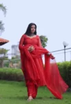 Blood Red Anarkali Suit 2