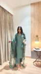 Bottle Green Uppada Silk suit 3