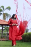 Blood Red Anarkali Suit 3