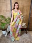 Mustard Yellow Tissue Sharara Set With Multi Colour Dupatta 4