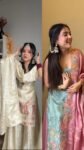 Off white embroidered sharara set and bubble gum pink sharara set