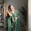 Mehendi Green Sharara Set With Hand Work Buttis And Mirror Work Lace Duppatta 2