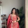 Rust orange mirror work sharara set 2