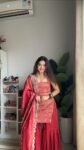 Rust orange mirror work sharara set 2