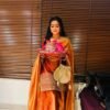 Rust orange Gajji silk sharara set